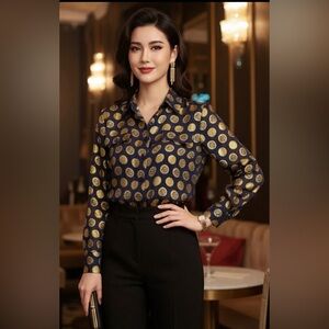 MARC BY MARC JACOBS | Silk & Metallic Polka Dot Blouse